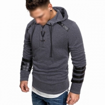 Casual Style Long Sleeve Hooded Solid Color Man's Sweatshirt