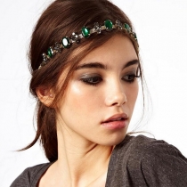 Retro Style Faux Emerald Inlaid Princess Headband