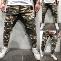 Casual Style Camouflage Printed Man's Pants