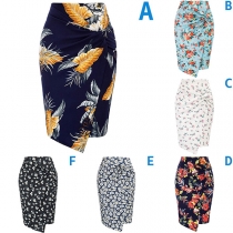 Bohemia Style Irregular Hemline Wrap Skirt