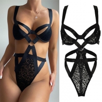 Sexy Cutout Leopard  Bodysuit