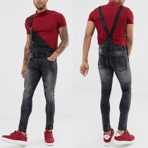 Fashion Washed Jean Overalls for Men