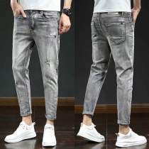 Casual Ripped Washed Jeans for Men