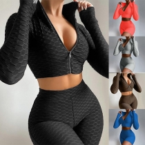 Sporty Two-piece Set for Yoga, Running, Jogging, Consists of Crop Top and Shorts,