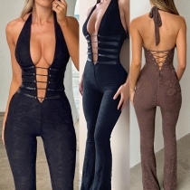 Sexy Plunge V-neck Cutout Cami Jumpsuit