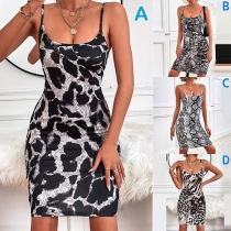 Sexy Leopard Printed/Snake Printed Bodycon Slip Dress