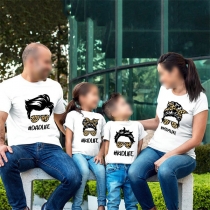 Fashion Leopard Printed Families Life Shirt for Mom/Dad/Kids