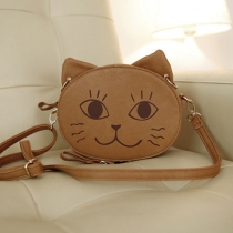 Cute Cartoon Smile Sad Angry Cat Shoulder Bag