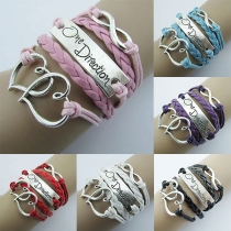 One Direction Love Pendant Layered Candy Color Bracelet