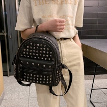 Cool European Punk Style Rivet Black Bag Backpack