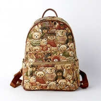 Cartoon Bear Print Backpack Travelling Bag