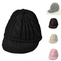 Winter Sweet Cute Solid Color Pompom Knit Hat