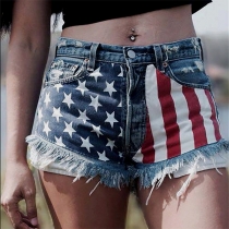 American Flag Star Stripe Beach Mini Short Hot Pants