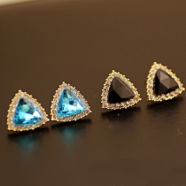 Fashion Rhinestone Triangle-shaped Crystal Stud Earrings