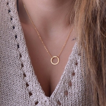 Fashion Metal-ring Pendant Necklace
