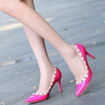 Fashion Pointed Toe Rivets High-heeled Shoes