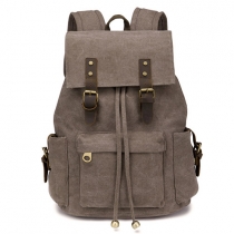 Fashion Solid Color Canvas Backpack Travelling Bag