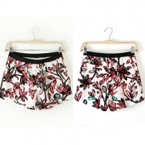 Casual Style Floral Print Shorts