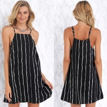 Fashion Loose Sling Striped Dress