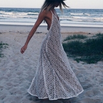 Sexy Backless V-neck Sling Beach Maxi Dress