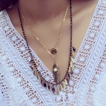 Bohemian Style Chains Tassels Necklace