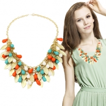Bohemian Style Multi-layer Leaves Tassels Necklace