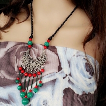 Ethnic Style Malachite Pendant Necklace