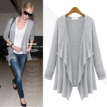 Fashion Solid Color Long Sleeve All-match Cardigan