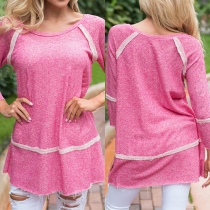 Fashion Long Sleeve Round Neck Loose All-match T-shirt