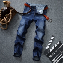 Fashion Middle-waist Slim Fit Men's Jeans