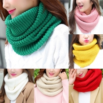 Fashion Solid Color Knitted Infinity Scarf
