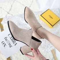 Fashion Pointed Toe Thick Heel Martin Boots Booties
