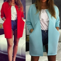 Fashion Solid Color Long Sleeve Coat