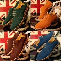 Fashion Round Toe Lace-up Men's Casual Leather Shoes
