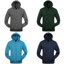 Fashion Solid Color Long Sleeve Men's Casual Hoodies