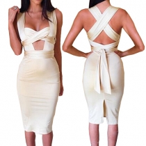 Sexy Backless Hollow Out Bandage Dress
