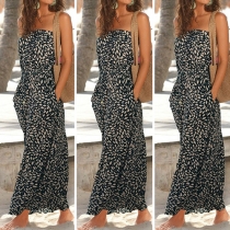 Sexy Strapless Printed Maxi Dress