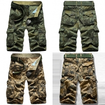 Fashion Camouflage Printed Men's Casual Capri Pants