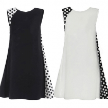 Fashion Sleeveless Round Neck Dots Printed Dress