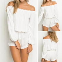 Sexy Off-The-Shoulder Ruffle Long Sleeves Jumpsuit