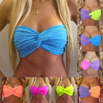 Sexy Candy Color Crossover Bandeau Tops