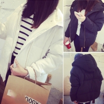 Fashion Solid Color Long Sleeve Hoodie Warm Coat