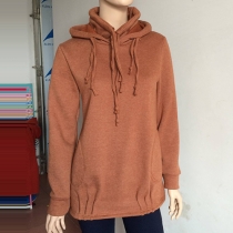 Fashion Casual Solid Color Long Sleeve Hoodie Sweatshirt