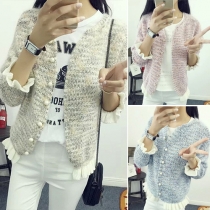 Sweet Style Ruffle Knitted Cardigan