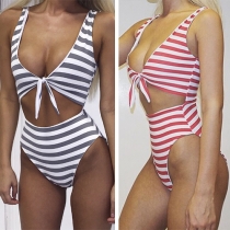 Fashion Sexy Striped One-piece Bikini Swimsuit 