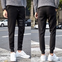 Fashion Casual Solid Color Drawstring Waist Men's Sports Pants