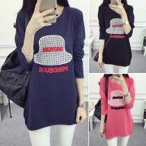 Fashion Casual Printed Round Neck Long Sleeve Tops 