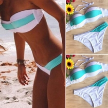 Fashion Sexy Color Spliced Two-Piece Bikini Set 