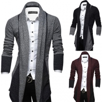 Fashion Contrast Color Long Sleeve Men's Cardigan