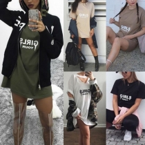 Simple Style Letters Printed Short Sleeve Round Neck T-shirt 